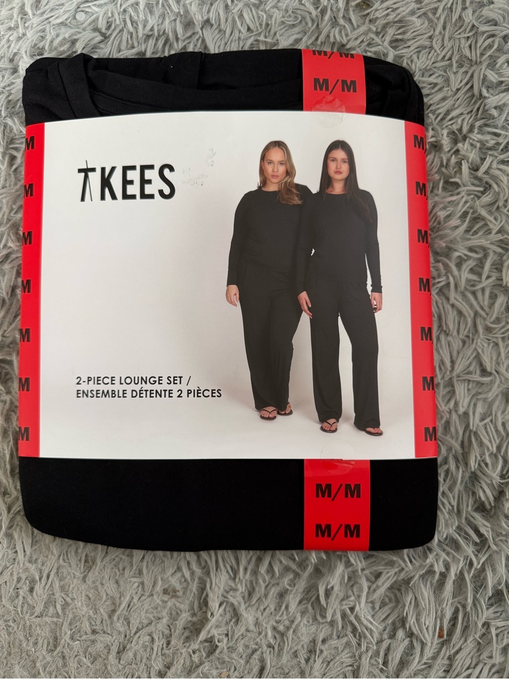 TKEES Black Wide-Leg 2-Piece Lounge Set